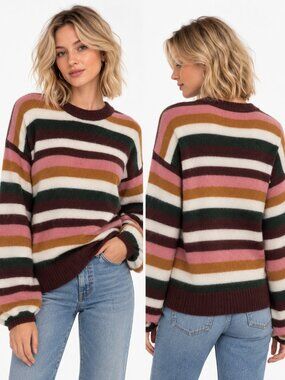 Madewell Multicolor Striped Merino Wool Alpaca Blend Sweater Size S
